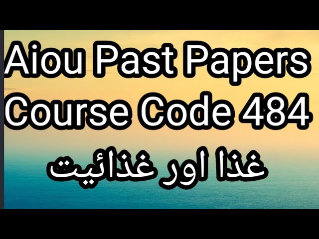 484 aiou past papers